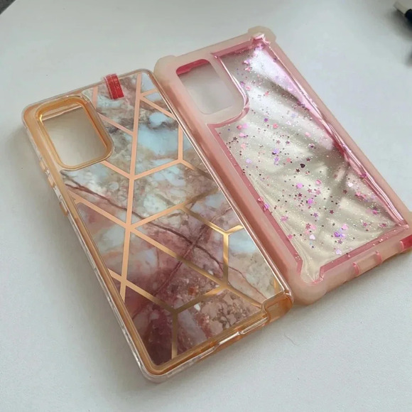 2-Pack Samsung Galxy Note 20  Glitter & Marble Protective Phone Cases - Picture 5 of 7